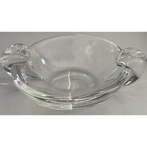 Steuben Ashtray Small Bowl or Ashtray w/ 2 Clear Side Scrolls Mid Century Signed